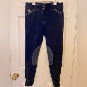 Piper Knee Patch Breeches Navy with Dove Gray Accents